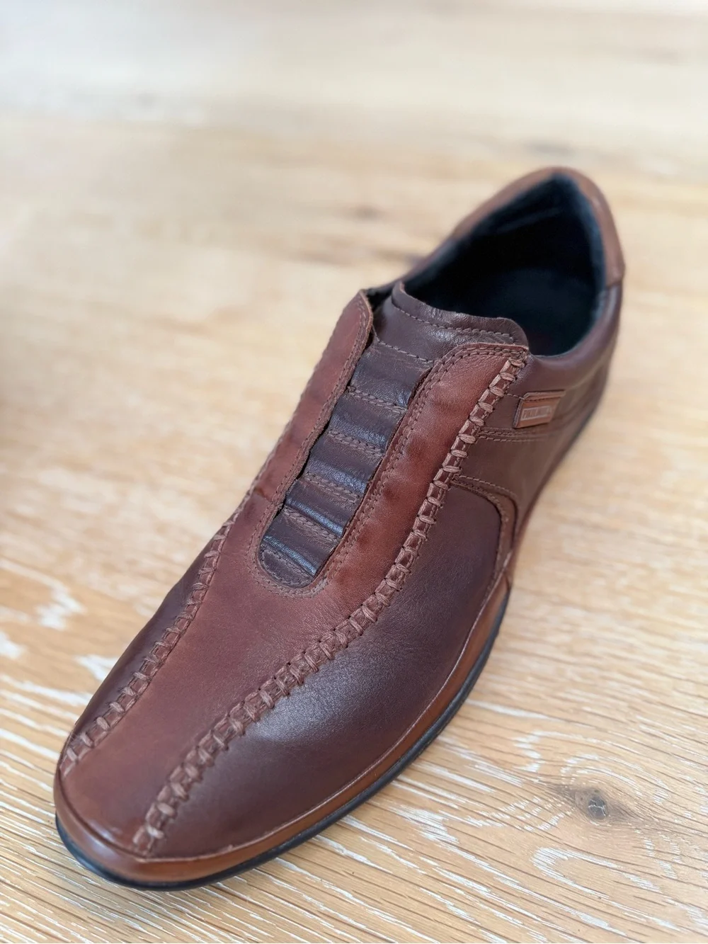 Pikolinos Men’s Brown Leather Handstitched Slip-On Loafers Driving Shoes size 46